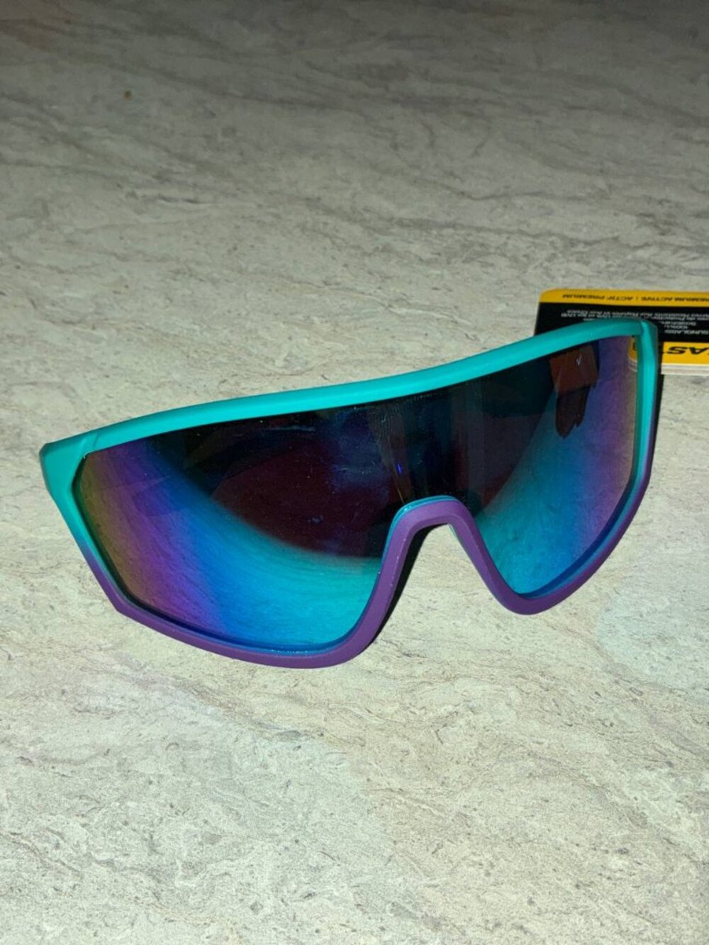 Easton Blue Purple Teal Translucent Shield Sunglasses - New